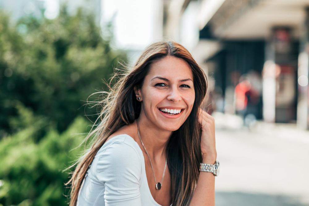 woman smiling