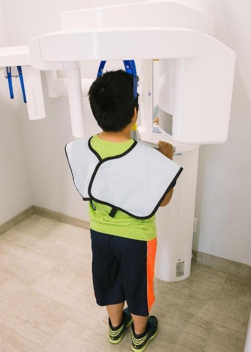 young boy getting a digital x-ray