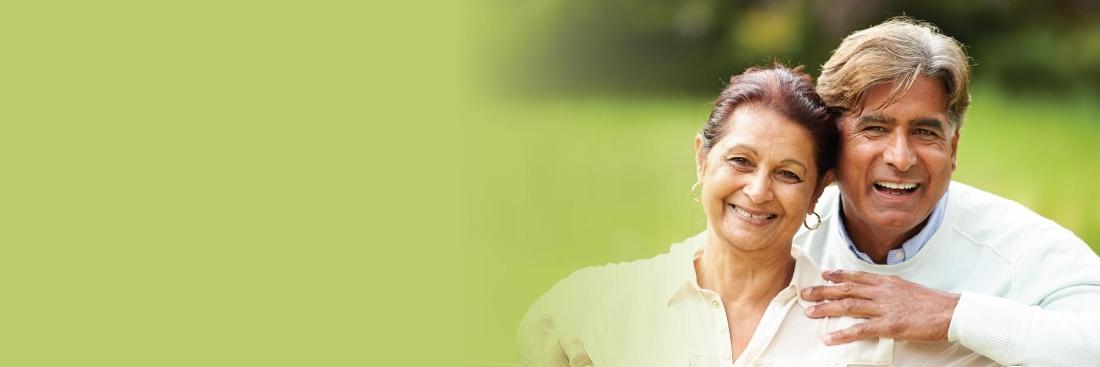 Older couple smiling 