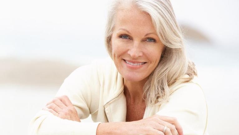 older woman smiling