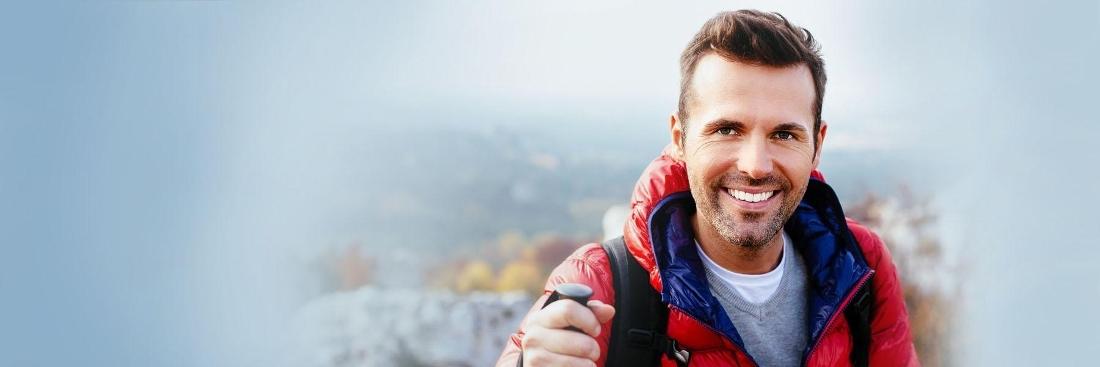 barrie Man in red jacket smiling